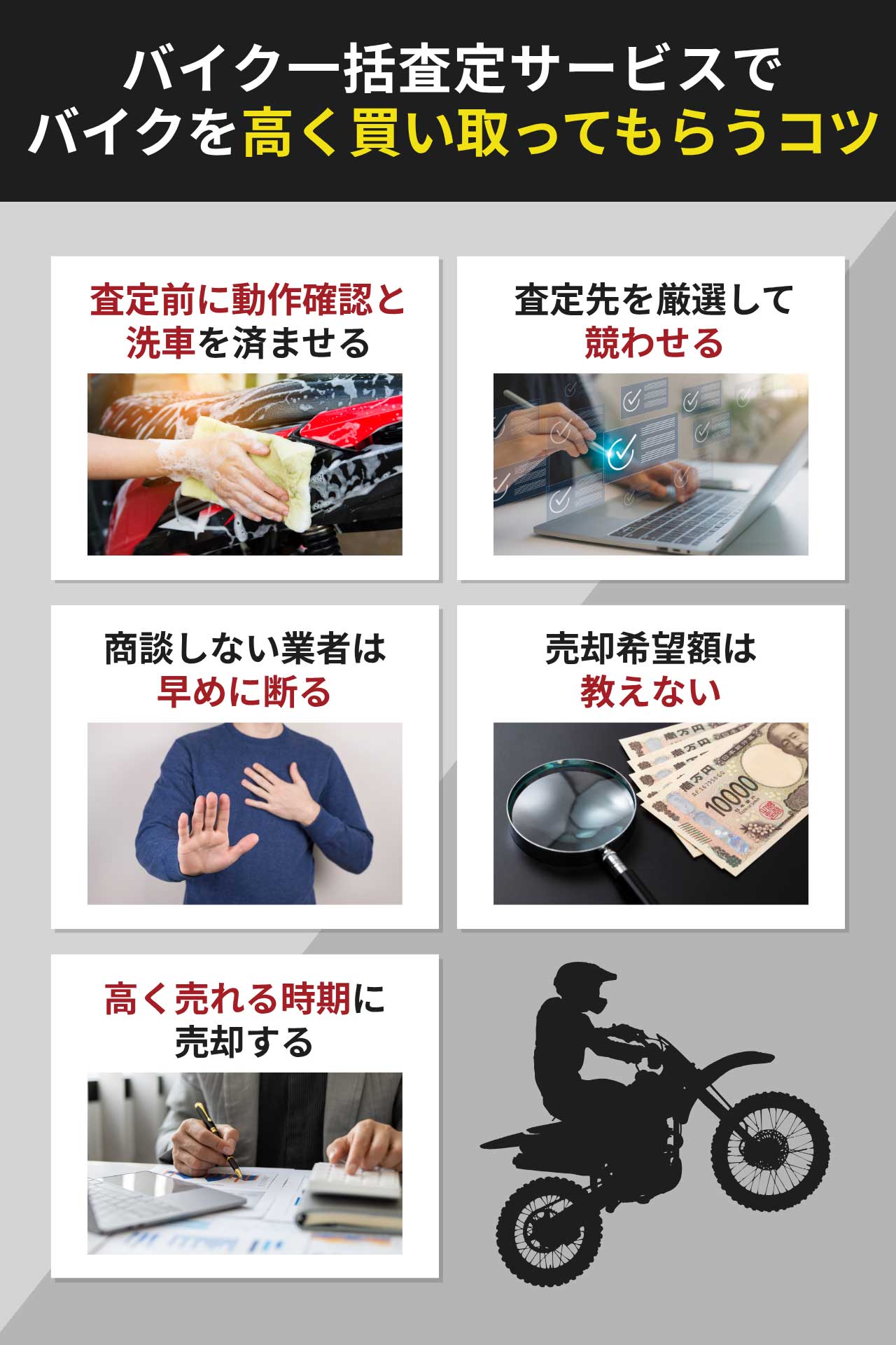 バイク一括査定サービスでバイクを高く買い取ってもらうコツ