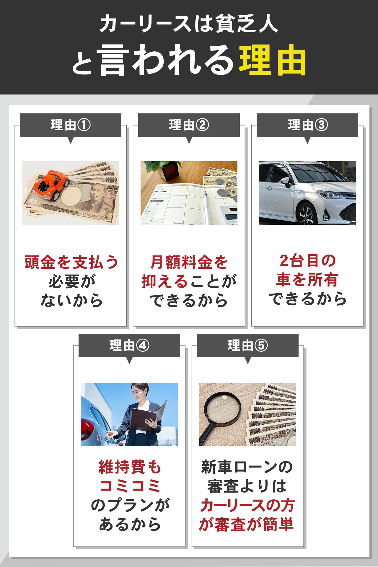 カーリースは貧乏人と言われる理由