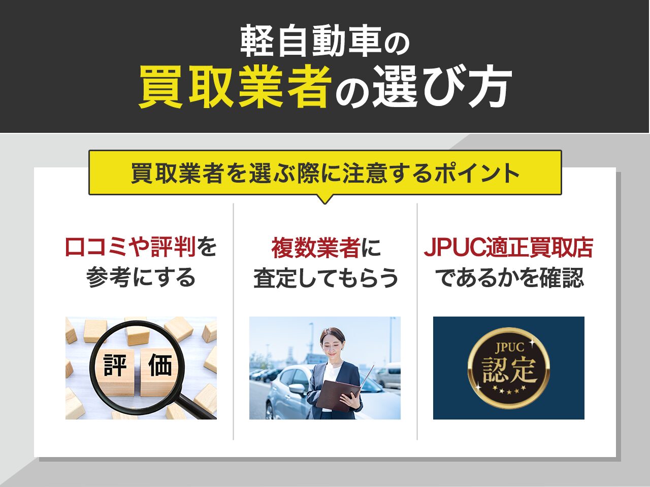 軽自動車の買取業者の選び方