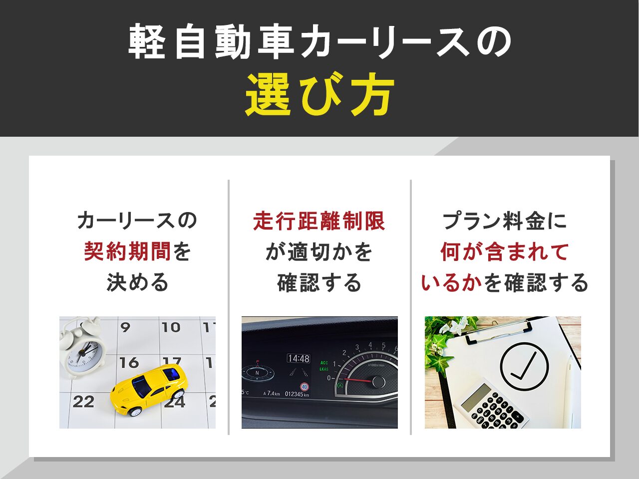 軽自動車カーリースの選び方