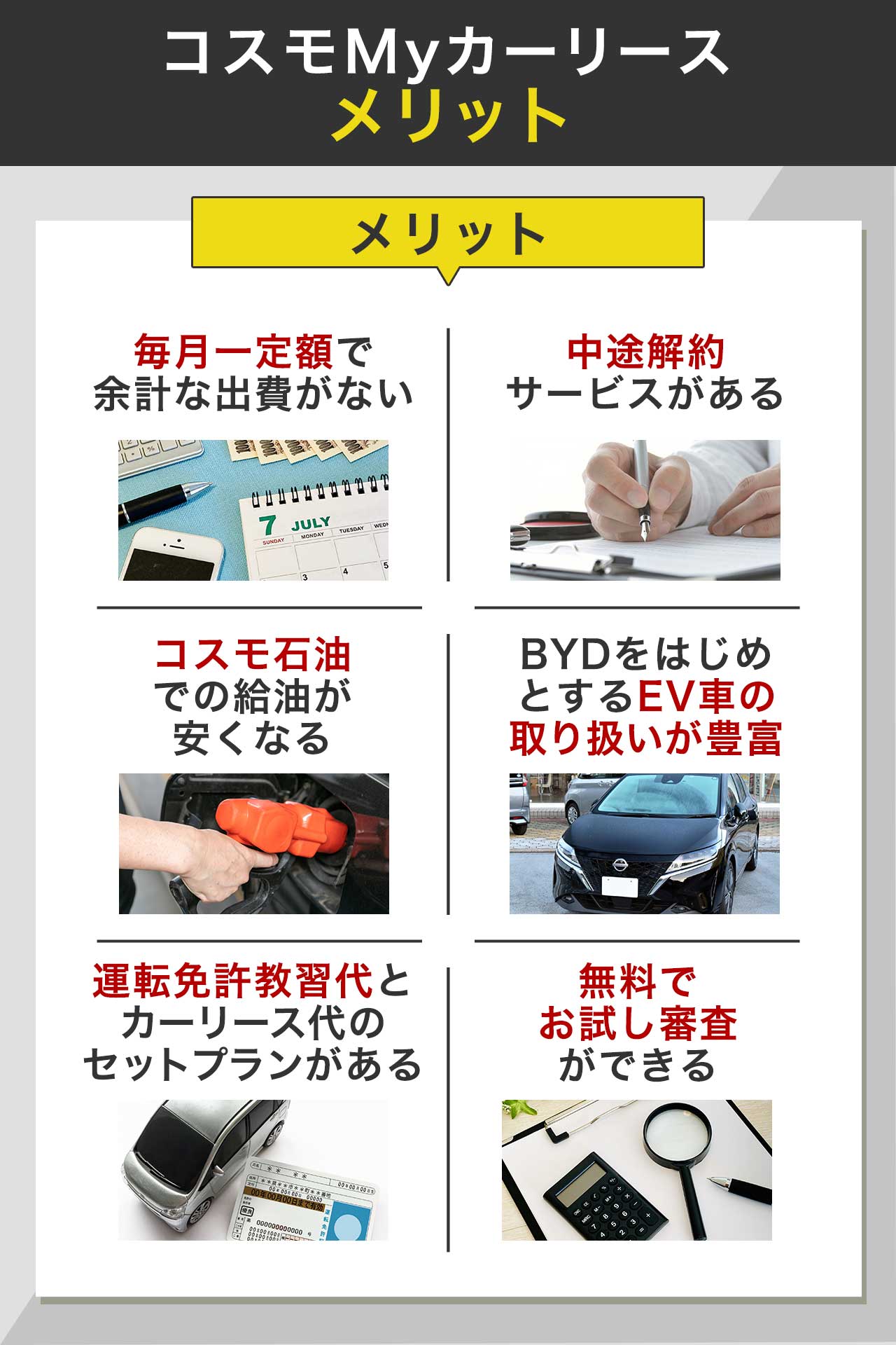 コスモMyカーリースのメリット
