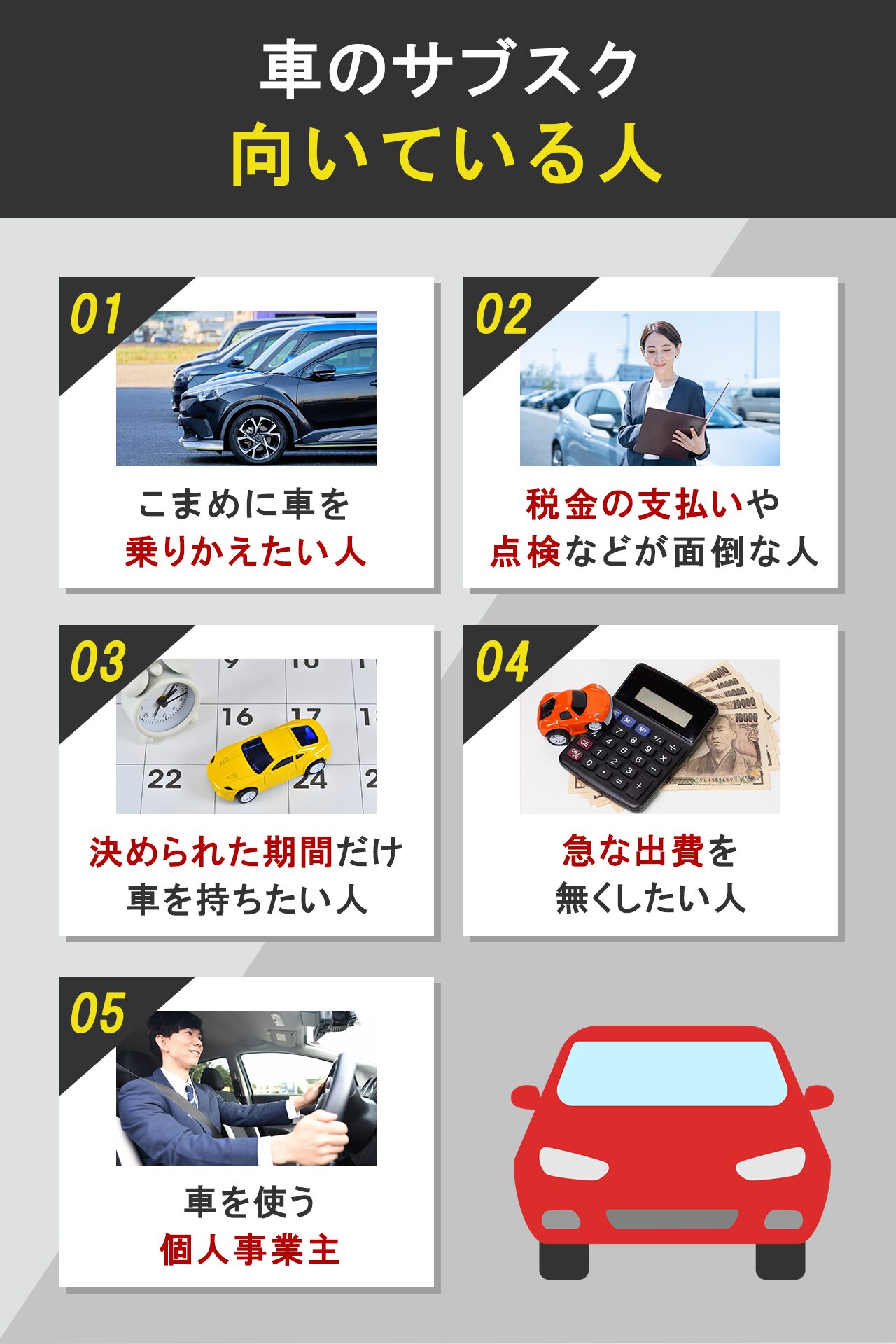 車のサブスクに向いている人