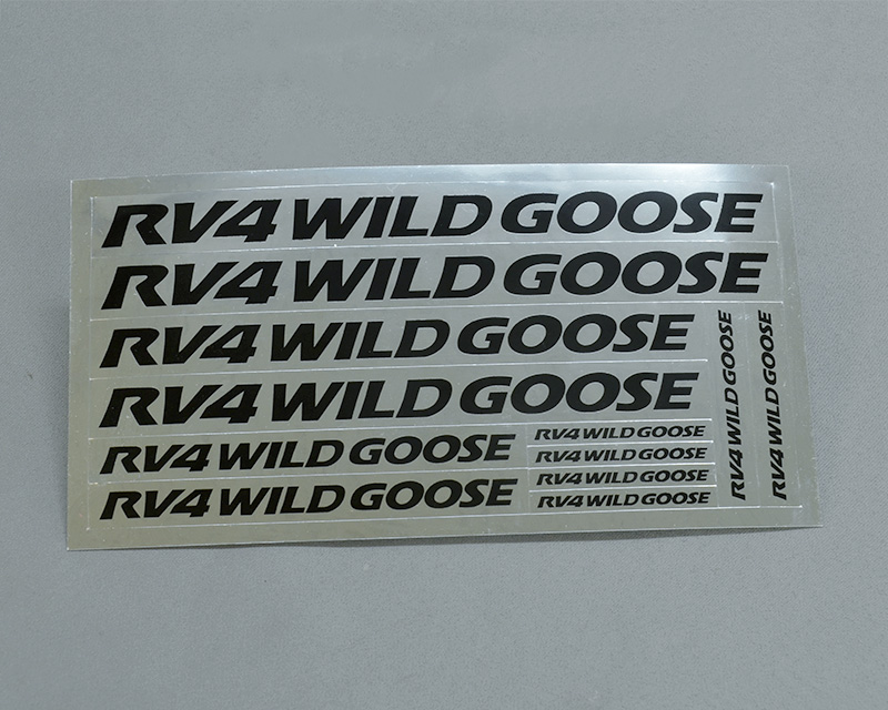 RV4 WILDGOOSE ロゴステッカーシート W180×H93mm｜ジムニーコンプリートカー・カスタムパーツ販売 RV4ワイルドグース